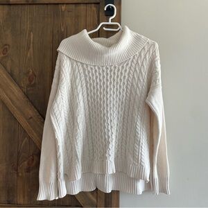 American Eagle Outfitters Cream Cowl Turtleneck Knit Sweater